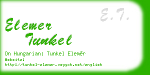 elemer tunkel business card